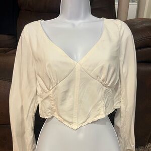 Kendall & Kylie Fairycore Whimsy White Long Sleeve Top